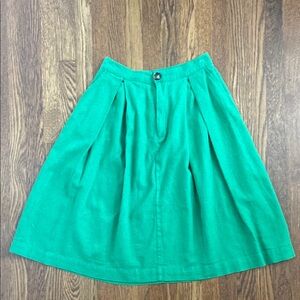 Emerald Midi A-Line Pleated Skirt